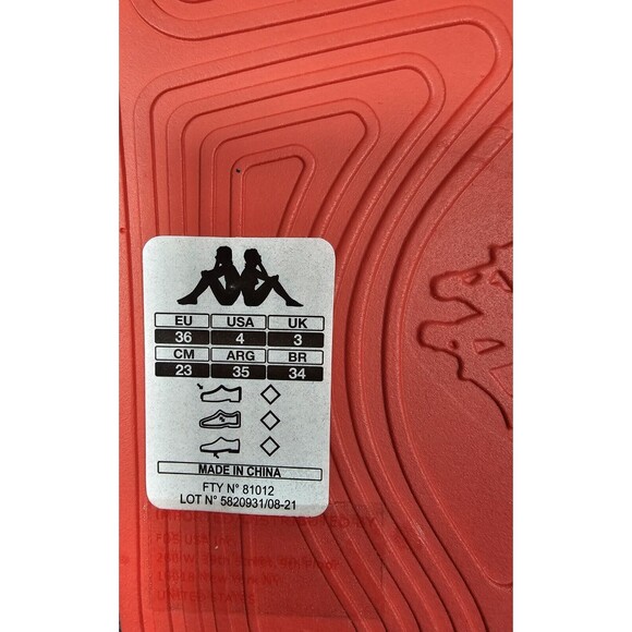 Kappa Authentic Caius 2 Unisex SZ 4 slides Red A1J Beach Vacation - Picture 8 of 8